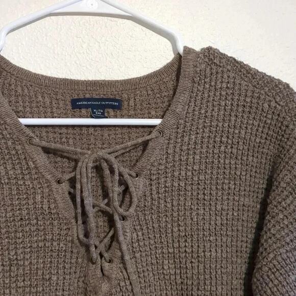 American Eagle Outfitters lace up knit sweater size XL - Picture 2 of 5